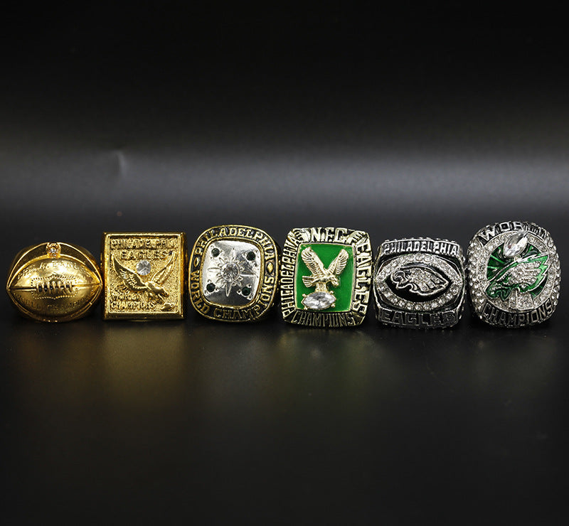 6pcs Philadelphia Eagles Championship Ring Set