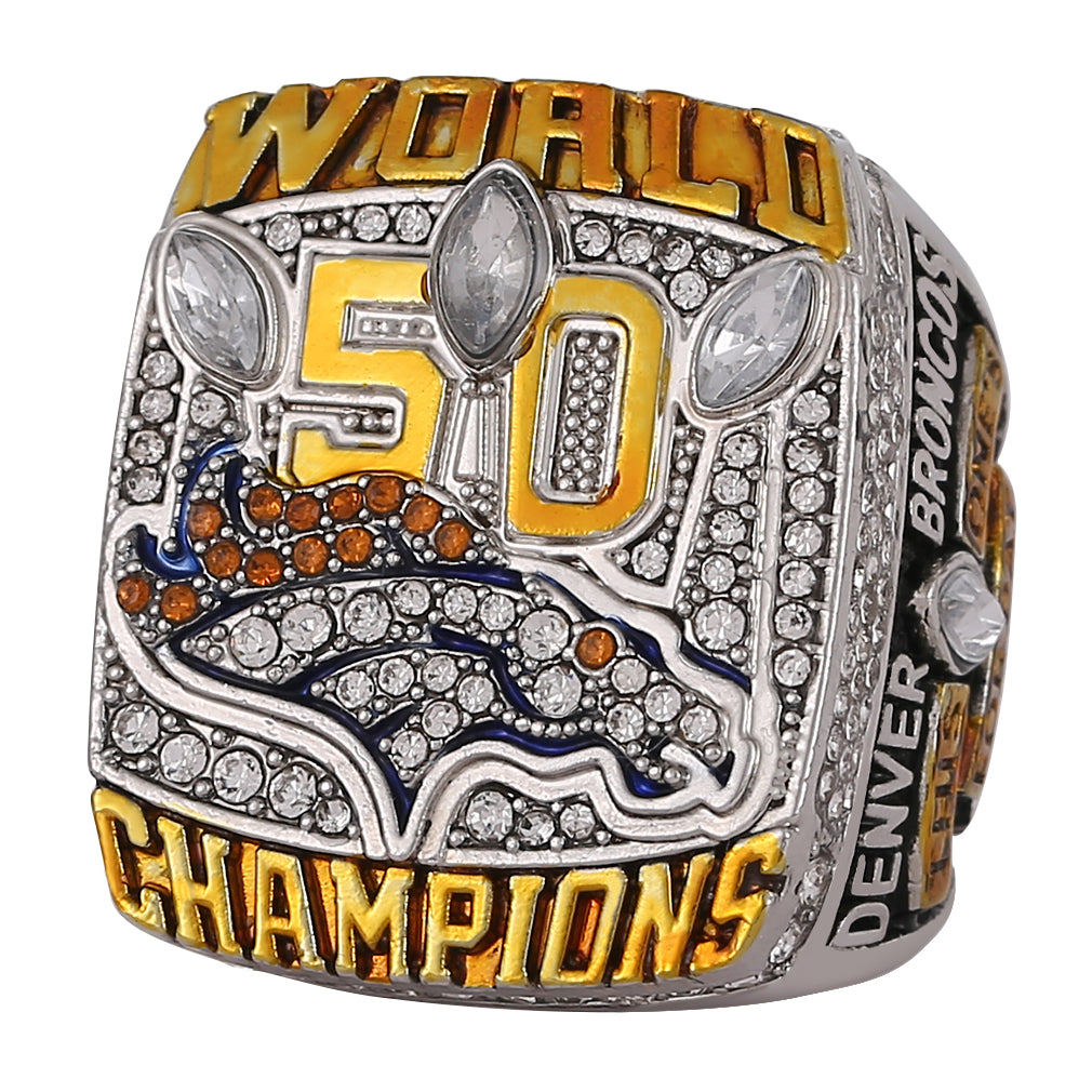 2015 NFL World Champion 50th Super Bowl Denver Broncos Championship Ring - Your Ring