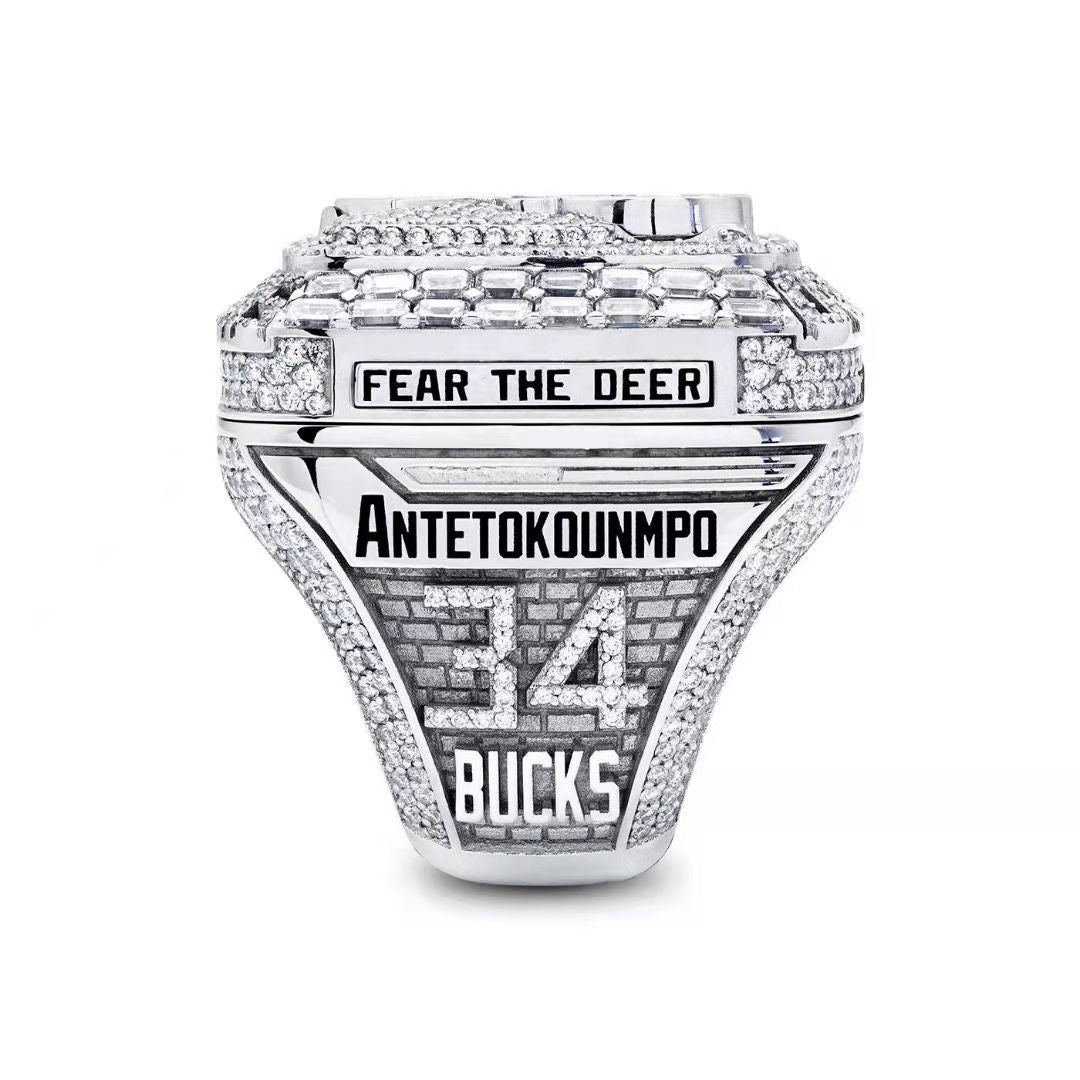 2021 Milwaukee Bucks Men's Basketball World NBA Replica Championship Ring - Your Ring