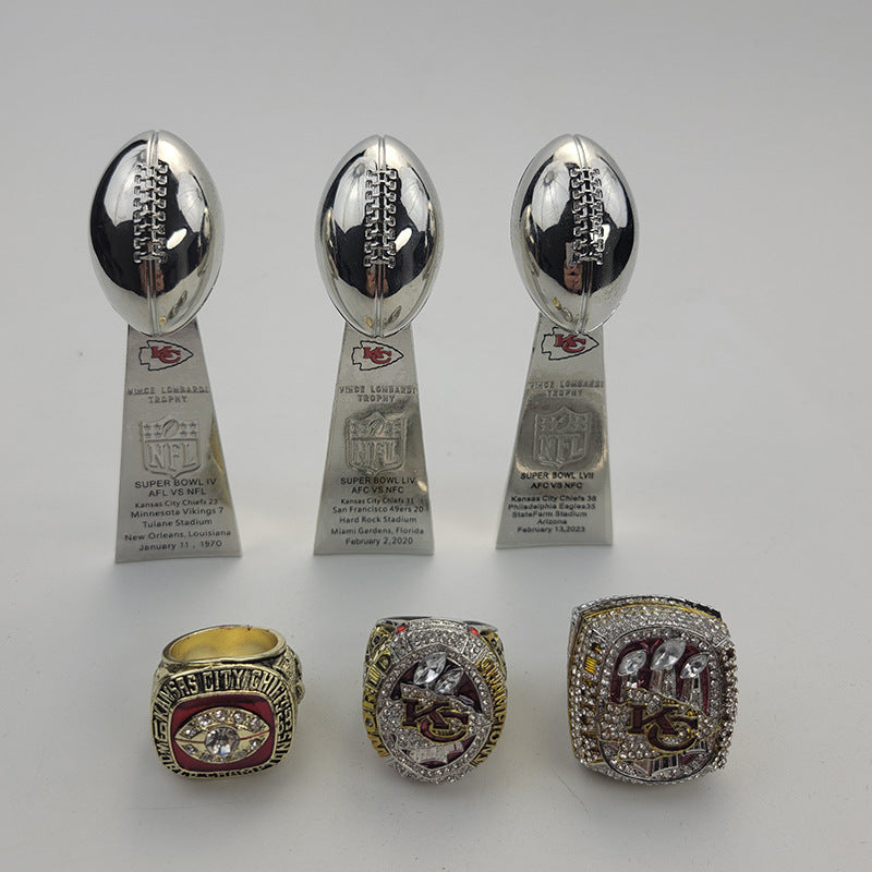 1969/2019/2022 NFL Kansas Chiefs Championship Ring With 4th 54th 57th Super Bowl Trophy - Your Ring