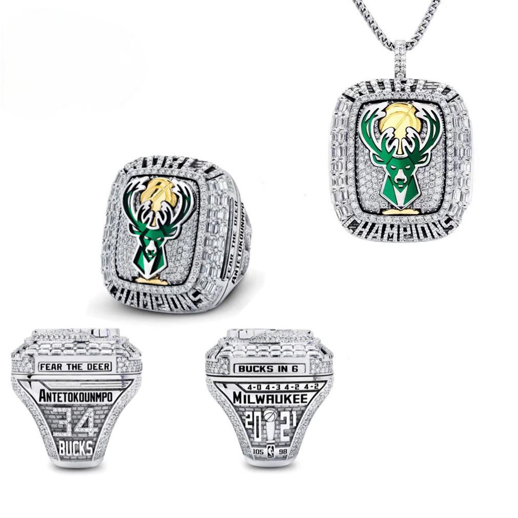 2021 Milwaukee Bucks Men's Basketball World NBA Replica Championship Ring - Your Ring