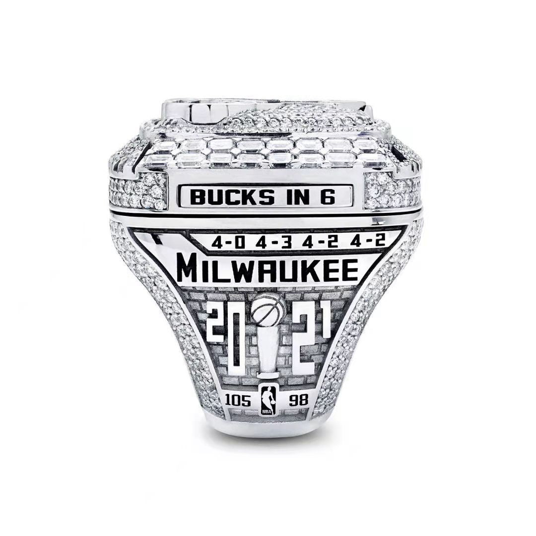 2021 Milwaukee Bucks Men's Basketball World NBA Replica Championship Ring - Your Ring